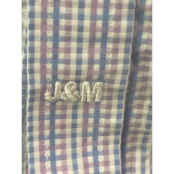 Johnson & Murphy Men Textured Checkered Long Sleeve Button Down Shirt Size L - Picture 5 of 11